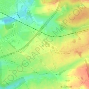 Topografische kaart Millepertuis, hoogte, reliëf
