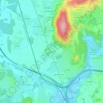 Topografische kaart La Chapelle, hoogte, reliëf