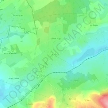 Topografische kaart Herculat, hoogte, reliëf
