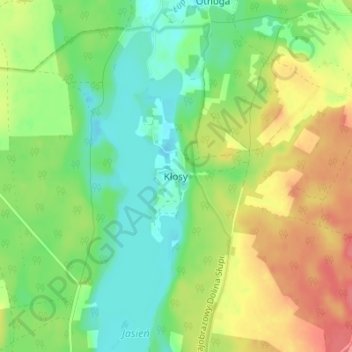 Topografische kaart Kłosy, hoogte, reliëf