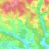 Topografische kaart Les Grezes, hoogte, reliëf
