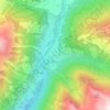 Topografische kaart Lesach, hoogte, reliëf