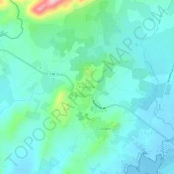 Topografische kaart Pianottoli, hoogte, reliëf