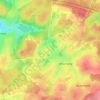 Topografische kaart Sart, hoogte, reliëf