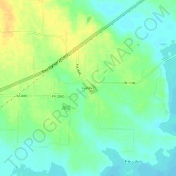 Topografische kaart Klondike, hoogte, reliëf