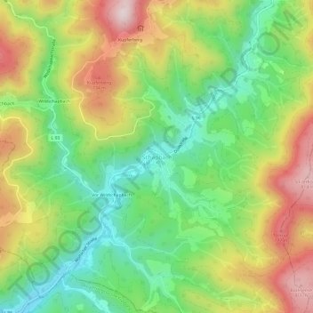 Topografische kaart Schapbach, hoogte, reliëf