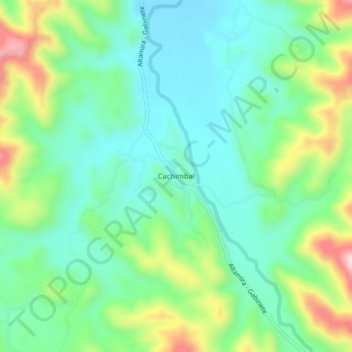 Topografische kaart Cachimbal, hoogte, reliëf