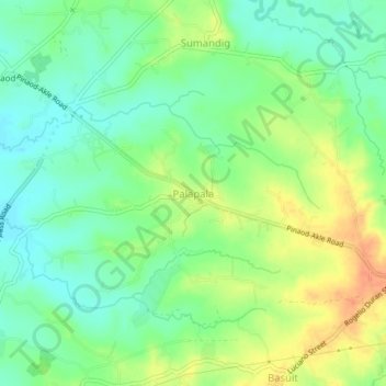 Topografische kaart Palapala, hoogte, reliëf