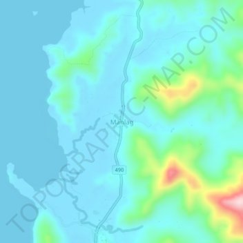Topografische kaart Manlag, hoogte, reliëf