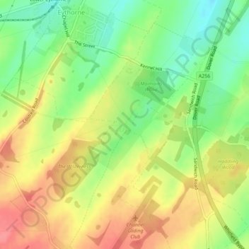 Topografische kaart Waldershare, hoogte, reliëf