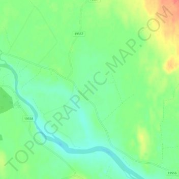 Topografische kaart Aapajoki, hoogte, reliëf