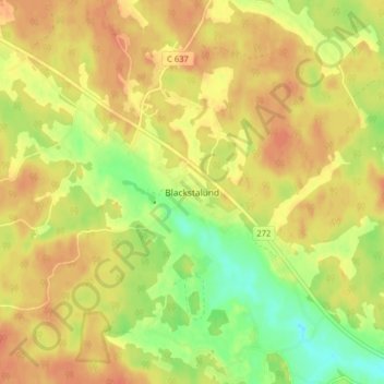 Topografische kaart Blackstalund, hoogte, reliëf