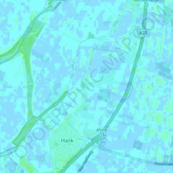 Topografische kaart Vierbannen, hoogte, reliëf