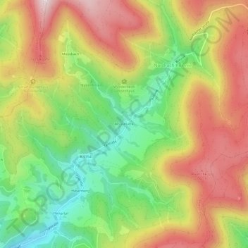 Topografische kaart Moosmatte, hoogte, reliëf