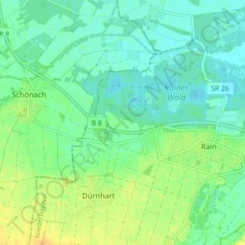 Topografische kaart Bertholsloh, hoogte, reliëf