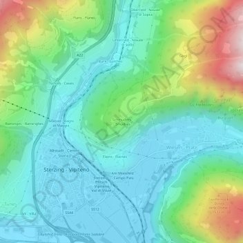 Topografische kaart Schmuders - Smudres, hoogte, reliëf