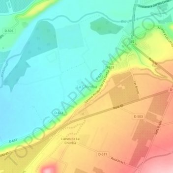 Topografische kaart La Chimba, hoogte, reliëf