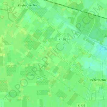 Topografische kaart Petersfehn II, hoogte, reliëf