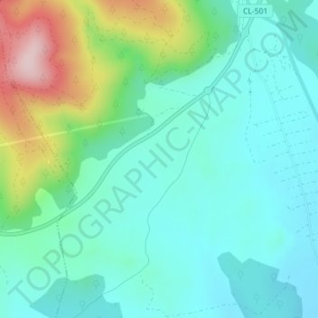 Topografische kaart Cañada de las Fuentes, hoogte, reliëf