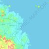 Topografische kaart Flat Top Island, hoogte, reliëf