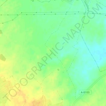 Topografische kaart Orellana, hoogte, reliëf