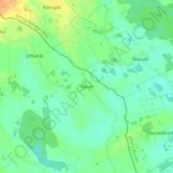 Topografische kaart Ringen, hoogte, reliëf