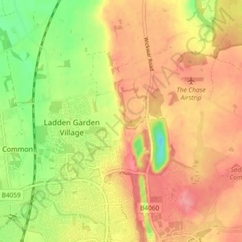 Topografische kaart Yate Rocks, hoogte, reliëf