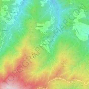 Topografische kaart Cortina, hoogte, reliëf