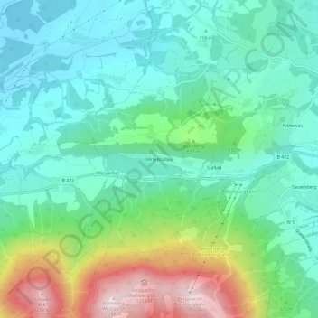 Topografische kaart Mittelstallau, hoogte, reliëf