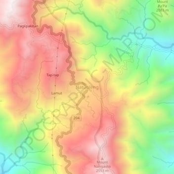 Topografische kaart Natubleng, hoogte, reliëf