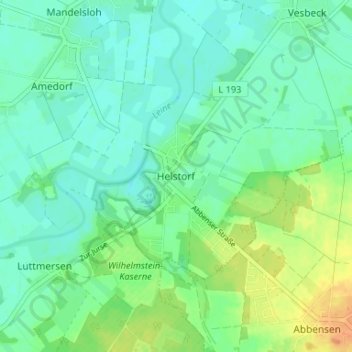 Topografische kaart Helstorf, hoogte, reliëf