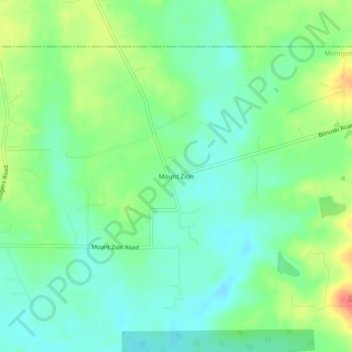 Topografische kaart Mount Zion, hoogte, reliëf