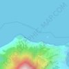 Topografische kaart Leeward Islands, hoogte, reliëf