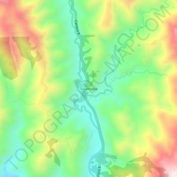 Topografische kaart Salamaga, hoogte, reliëf
