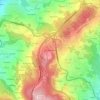 Topografische kaart O Rebullón, hoogte, reliëf