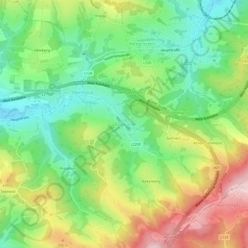 Topografische kaart Lengbachl, hoogte, reliëf