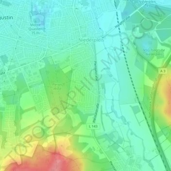 Topografische kaart Schmerbroich, hoogte, reliëf