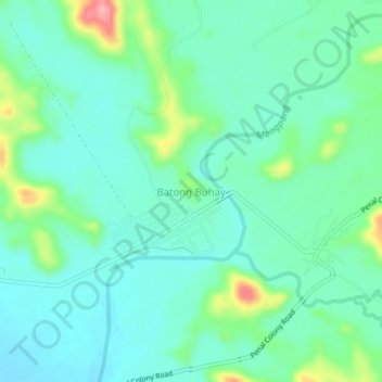 Topografische kaart Batong Buhay, hoogte, reliëf