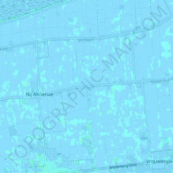Topografische kaart Oudebildtdijk, hoogte, reliëf