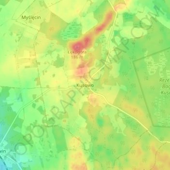 Topografische kaart Kussow, hoogte, reliëf
