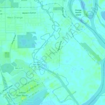 Topografische kaart Cove, hoogte, reliëf