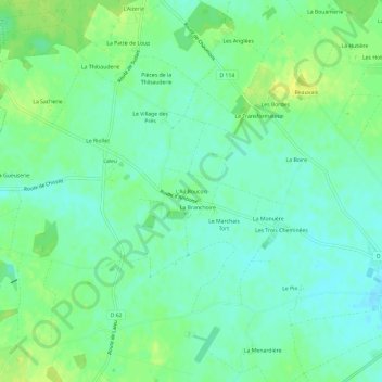 Topografische kaart L'Ail Boucon, hoogte, reliëf