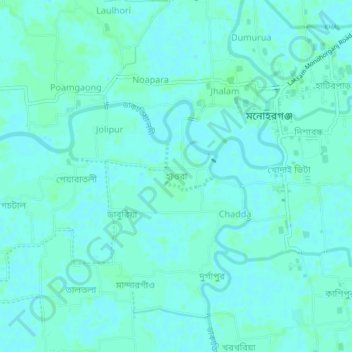 Topografische kaart Hawra, hoogte, reliëf