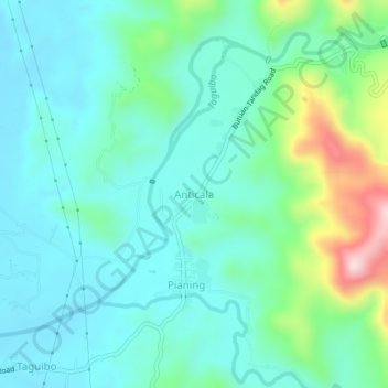 Topografische kaart Anticala, hoogte, reliëf