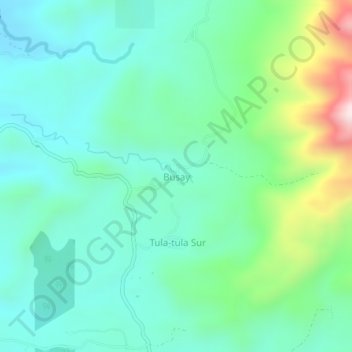 Topografische kaart Busay, hoogte, reliëf
