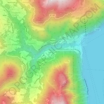 Topografische kaart Sant'Anna, hoogte, reliëf