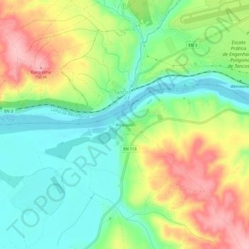 Topografische kaart Arripiado, hoogte, reliëf