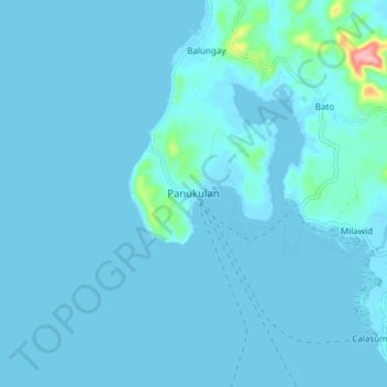 Topografische kaart Panukulan, hoogte, reliëf