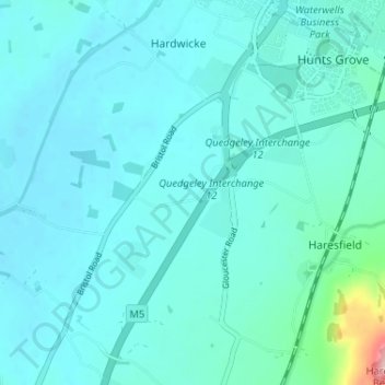 Topografische kaart Hilt Mead, hoogte, reliëf