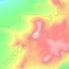 Topografische kaart Ticlla, hoogte, reliëf